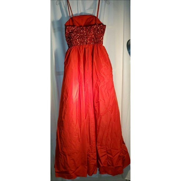 VTG MIKE BENET FORMAL RHINESTONES AND SEQUINS EMPIRE WAIST DRAPED FRONT SIZE 10 - Picture 3 of 7